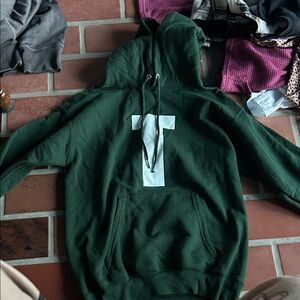 Hanes Green Hoodie with White Letter
